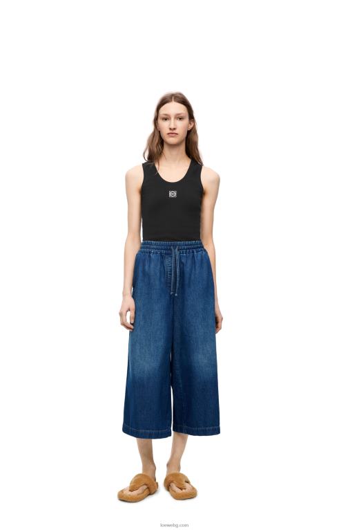 Loewe изрязани панталони от деним F84B81194 Жени изпран деним