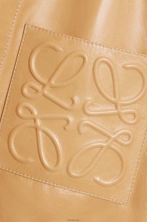 Loewe пижама блуза от агнешка кожа напа F84B8895 Жени пясък/масло