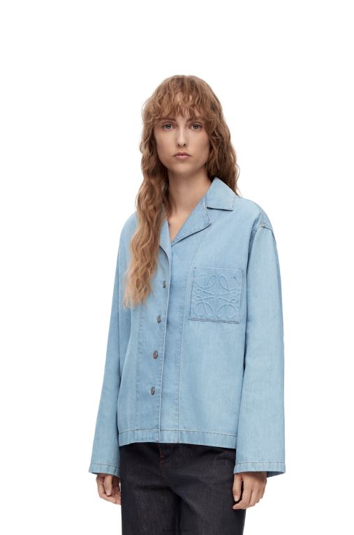 Loewe пижама блуза от деним F84B8909 Жени светъл деним
