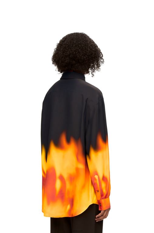 Loewe риза Calcifer от вискоза F84B8941 Жени оранжев многотонен