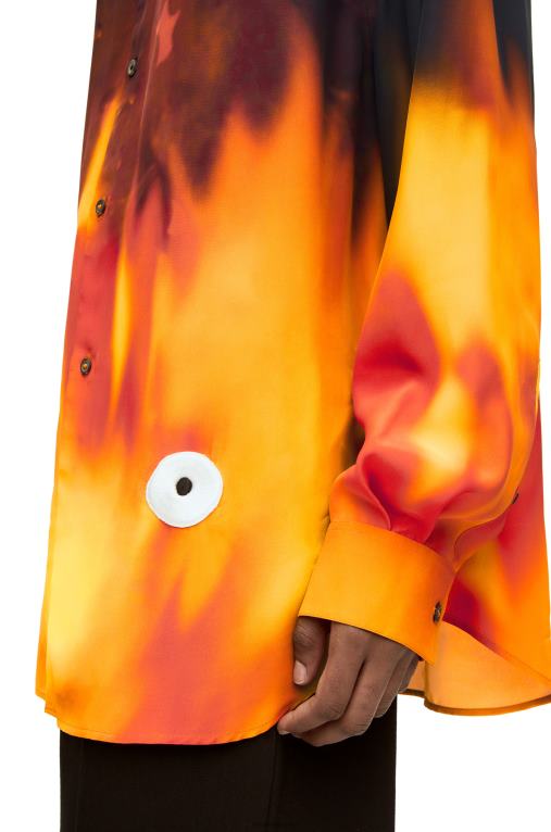 Loewe риза Calcifer от вискоза F84B8941 Жени оранжев многотонен