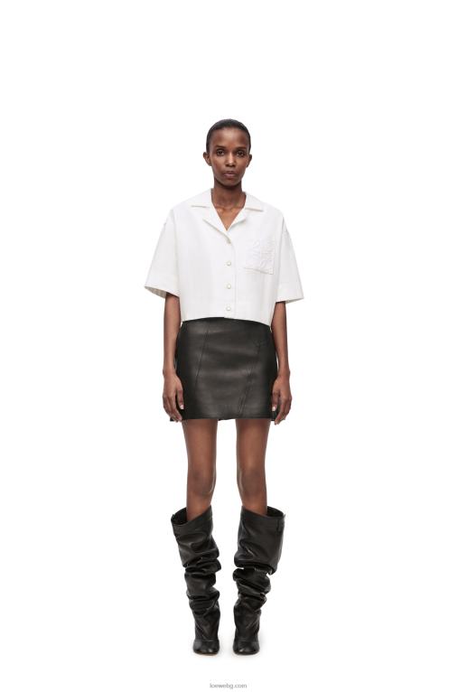 Loewe изрязана риза от деним F84B8859 Жени бяло