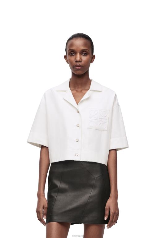 Loewe изрязана риза от деним F84B8859 Жени бяло