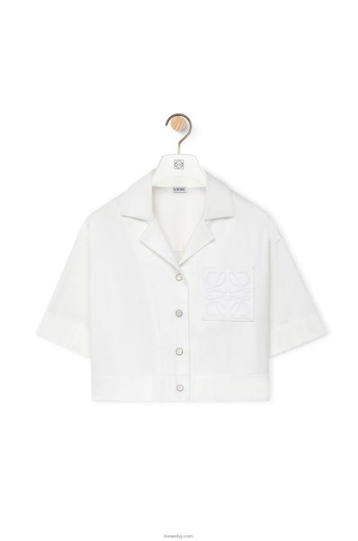 Loewe изрязана риза от деним F84B8859 Жени бяло