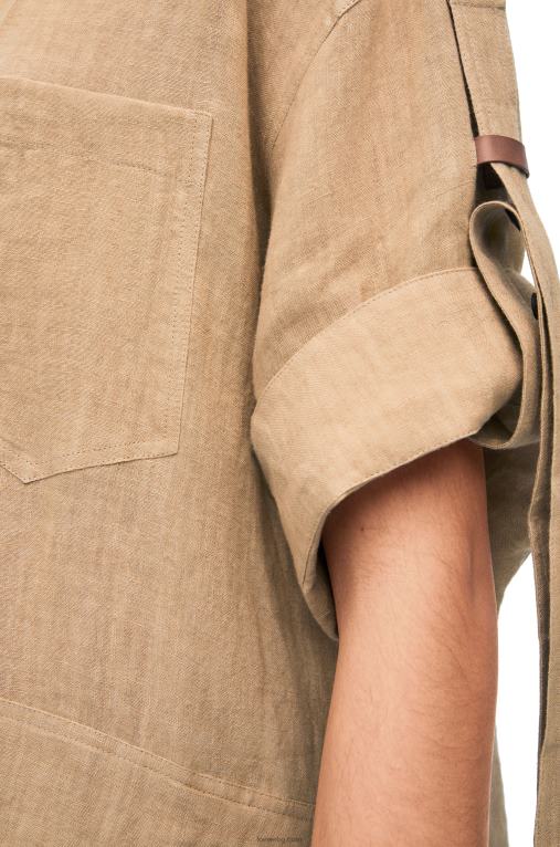 Loewe работно облекло риза от лен F84B8863 Жени taos taupe