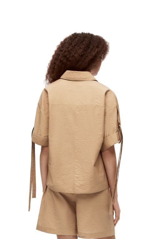 Loewe изрязана памучна работна риза F84B8864 Жени taos taupe