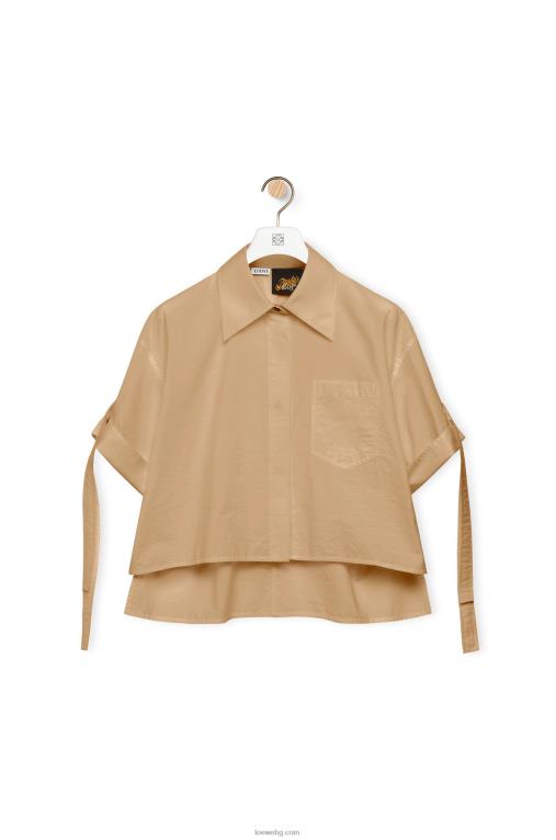 Loewe изрязана памучна работна риза F84B8864 Жени taos taupe
