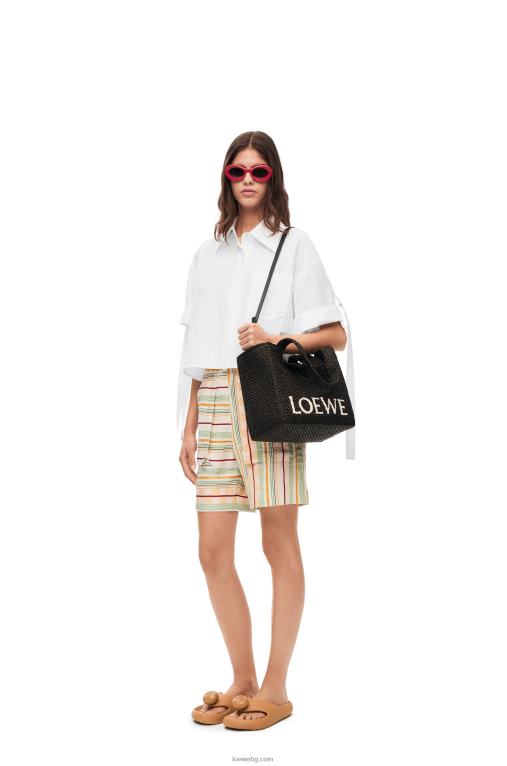 Loewe изрязана памучна работна риза F84B8877 Жени бяло