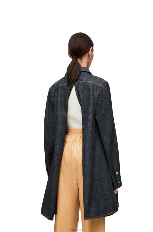 Loewe тениска тип трапец от деним F84B8896 Жени син деним