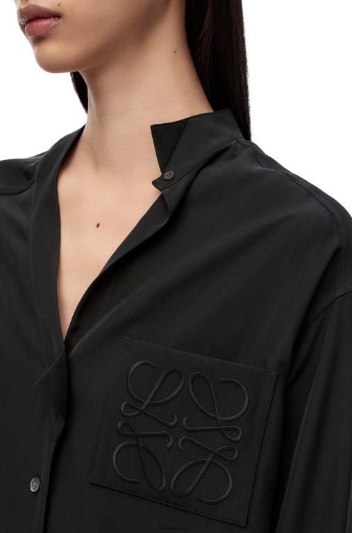 Loewe асиметрична риза в коприна F84B8926 Жени черен