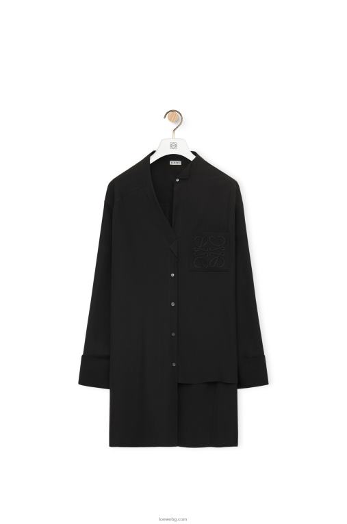 Loewe асиметрична риза в коприна F84B8926 Жени черен