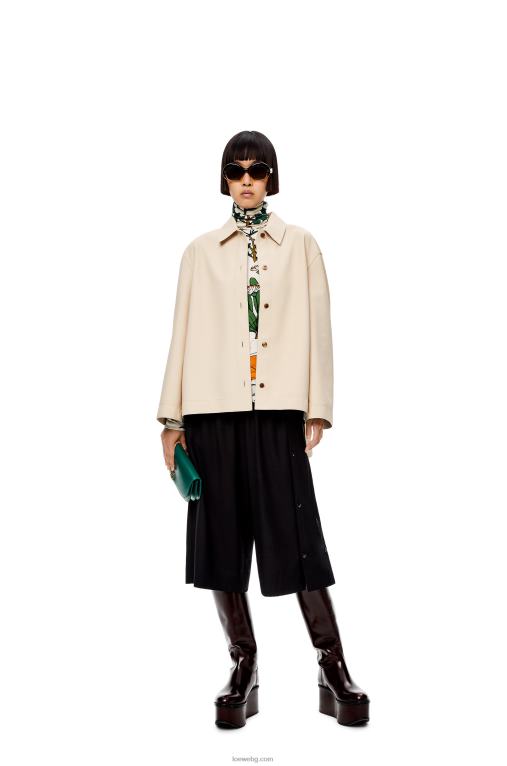 Loewe риза-туника от напа F84B8938 Жени екрю