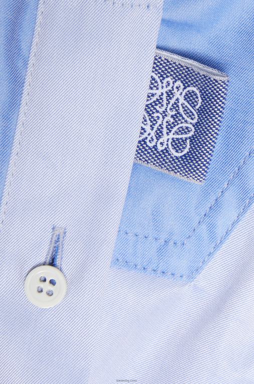 Loewe памучна риза trompe l'oeil F84B8920 Жени светло синьо