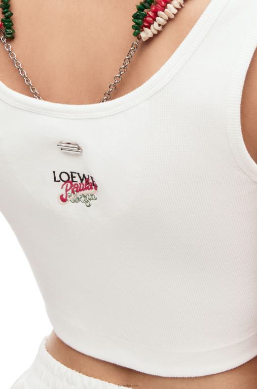 Loewe украсен памучен потник F84B8785 Жени бяло