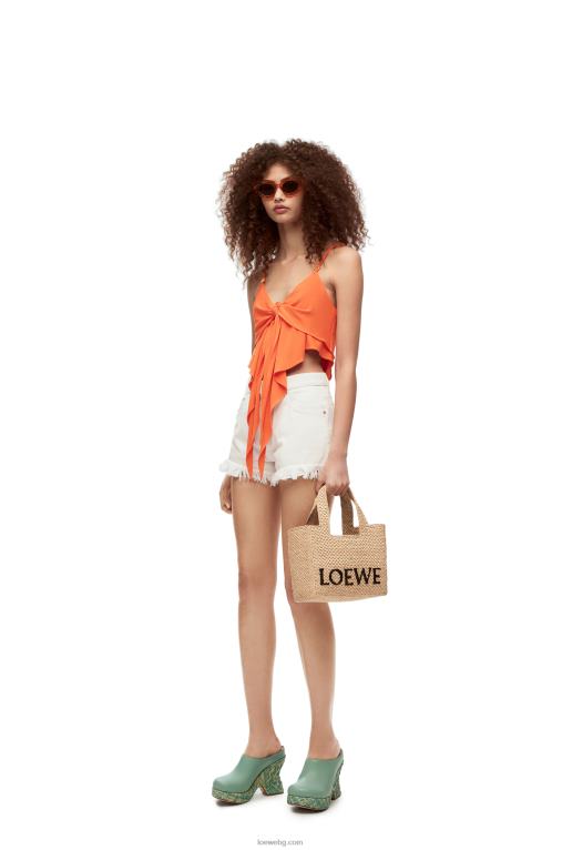Loewe двуслойна горна част от вискоза F84B8869 Жени ярко оранжево
