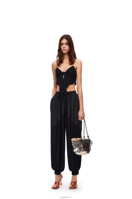 Loewe двуслойна горна част от вискоза F84B8872 Жени черен
