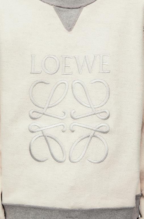 Loewe памучен суичър с обикновена кройка Anagram F84B8825 Жени сив меланж