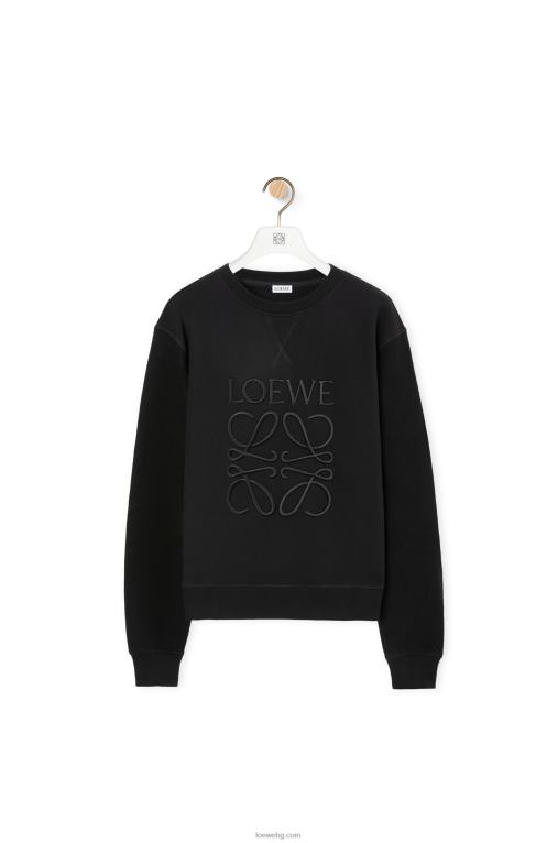 Loewe памучен суичър с обикновена кройка Anagram F84B8838 Жени черен