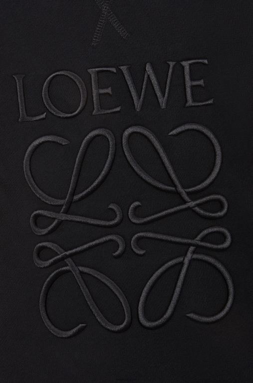 Loewe памучен суичър с обикновена кройка Anagram F84B8838 Жени черен