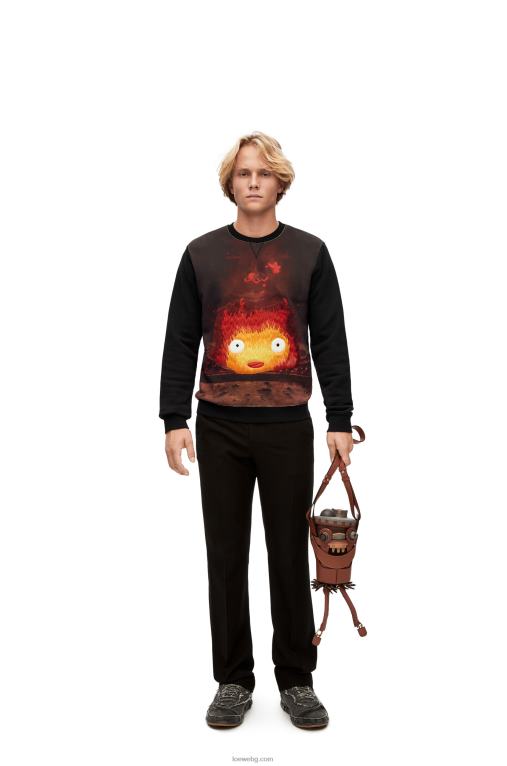Loewe памучен суичър Calcifer F84B8843 Жени черен/многоцветен