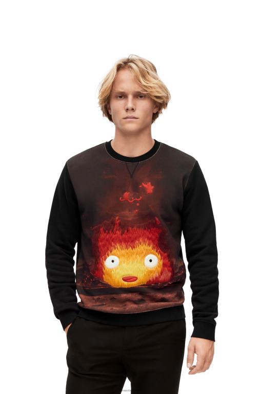 Loewe памучен суичър Calcifer F84B8843 Жени черен/многоцветен