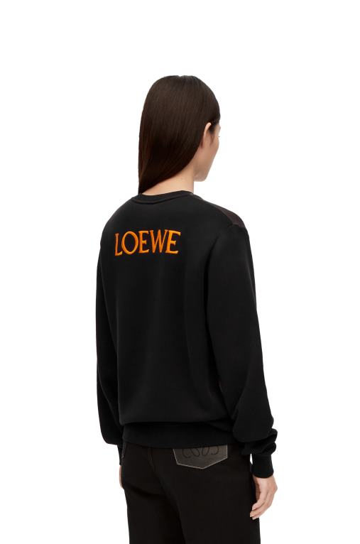 Loewe памучен суичър Calcifer F84B8843 Жени черен/многоцветен