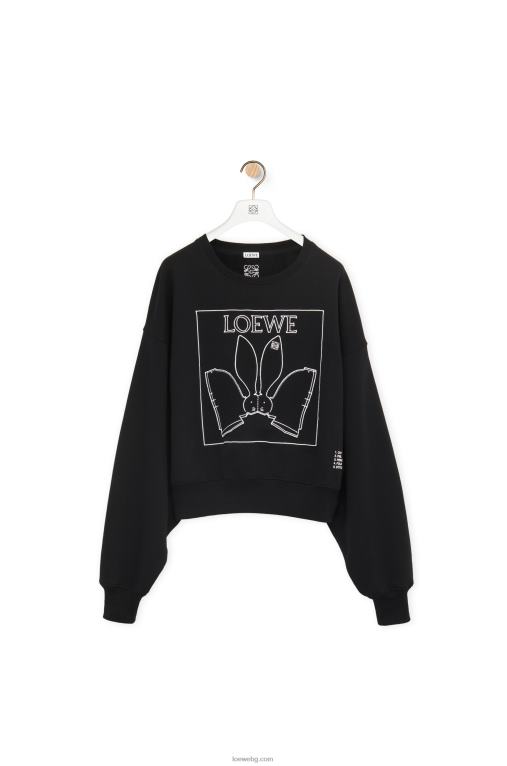 Loewe суичър със зайче от памук F84B8806 Жени черен