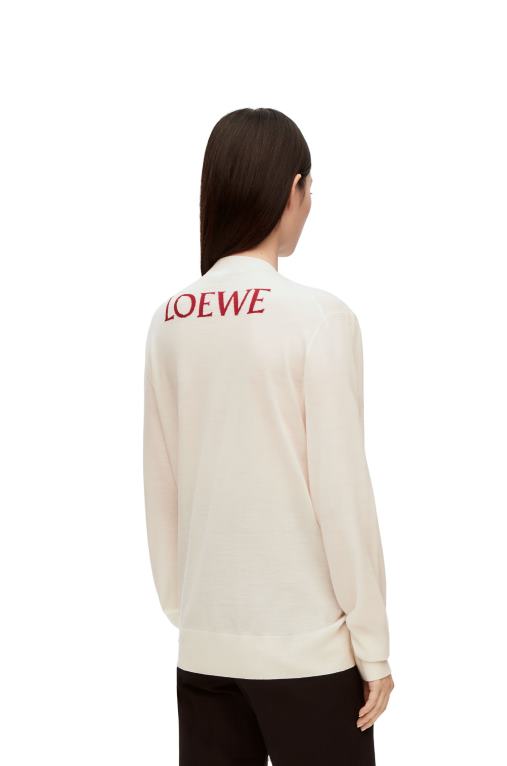 Loewe калцифер жилетка от вълна F84B81024 Жени екрю