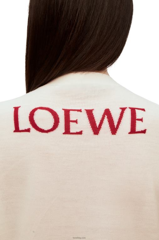 Loewe калцифер жилетка от вълна F84B81024 Жени екрю