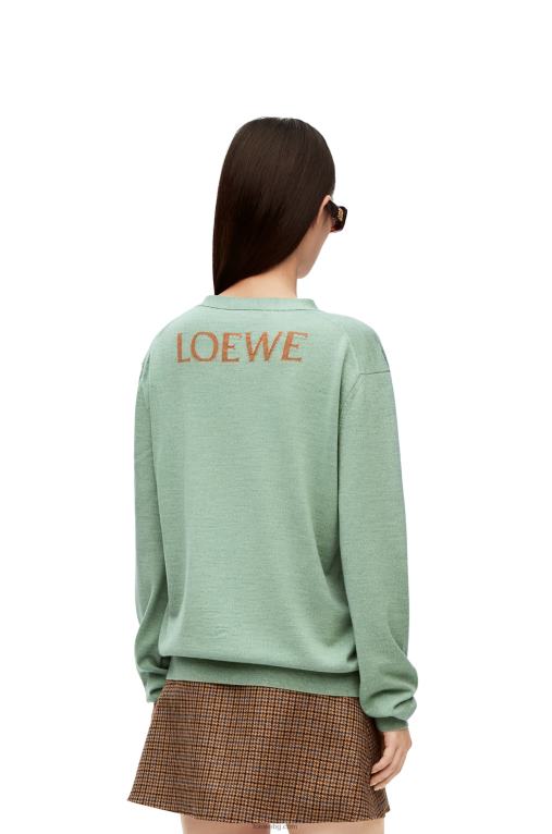 Loewe жилетка от вълна F84B81027 Жени зелен анасон