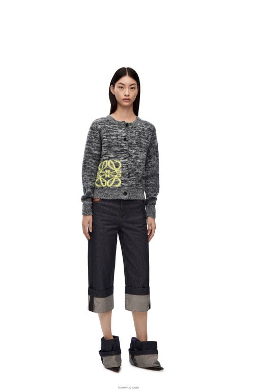 Loewe вълнена жилетка с интарсия анаграм F84B8990 Жени Черно бяла