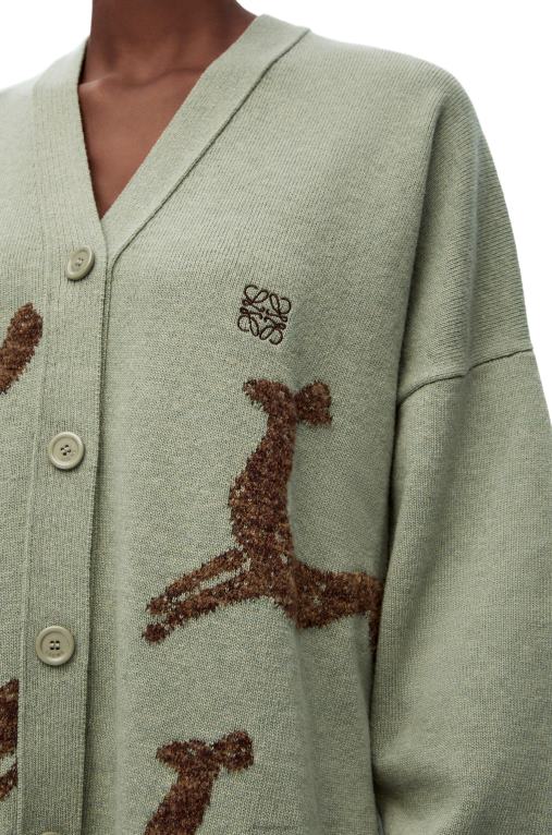 Loewe асиметрична жилетка с елени от вълна F84B8995 Жени мъдрец