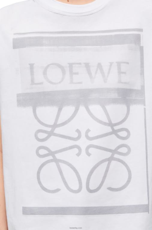 Loewe стандартна тениска от памук F84B8770 Жени бяло/сиво