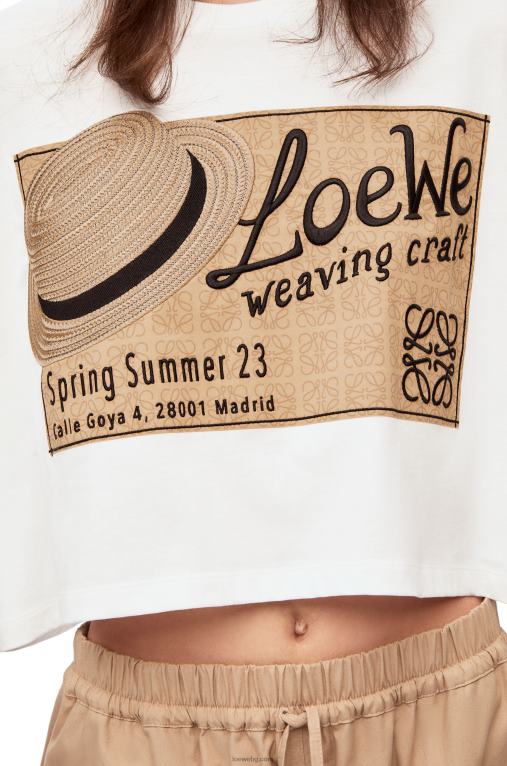 Loewe тениска с шапка от памук F84B8792 Жени бяло