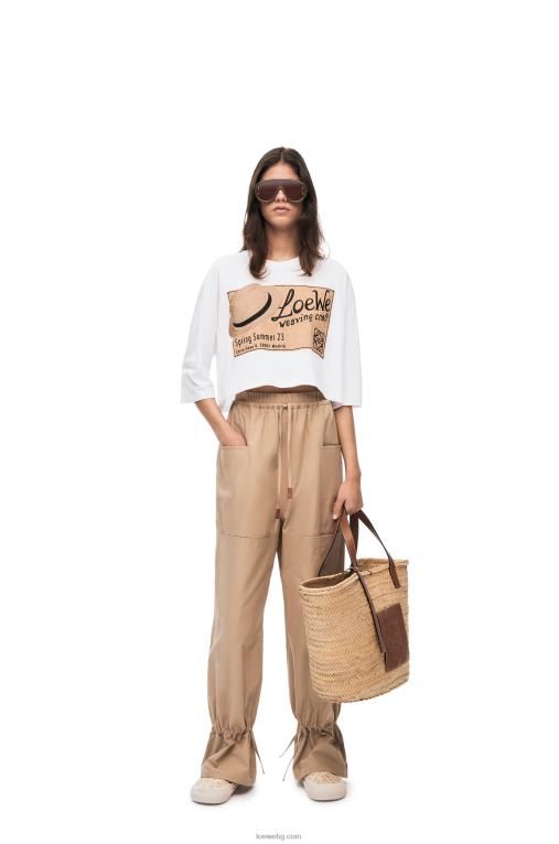 Loewe тениска с шапка от памук F84B8792 Жени бяло