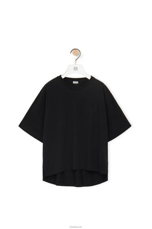 Loewe памучна тениска с квадратна форма F84B8823 Жени черен