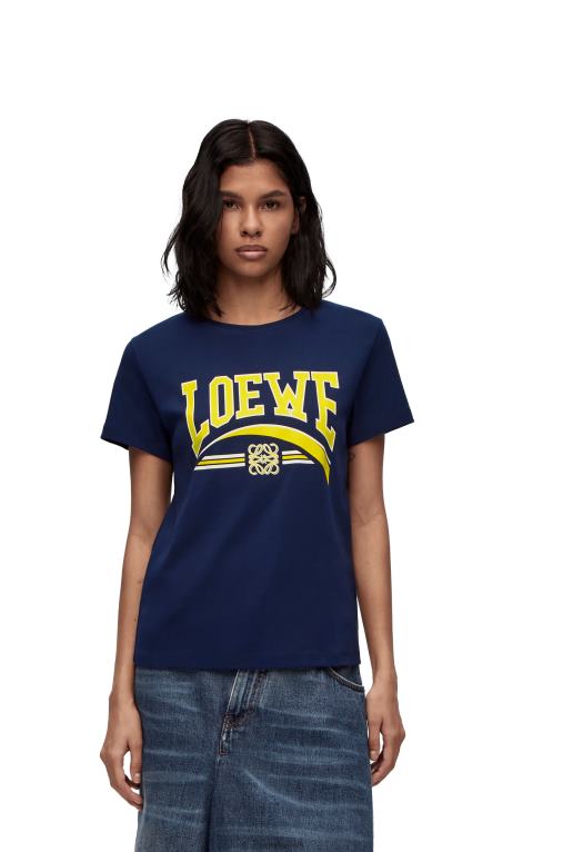 Loewe тениска от памук F84B8837 Жени тъмносин
