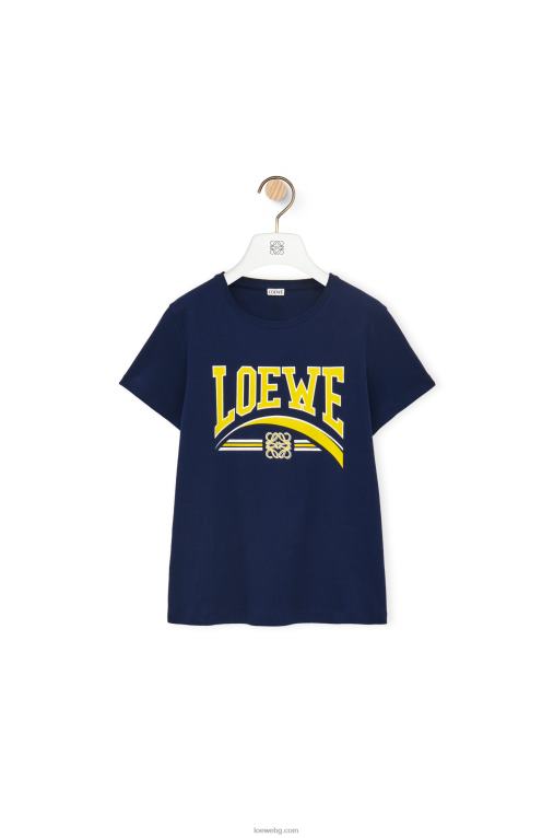 Loewe тениска от памук F84B8837 Жени тъмносин
