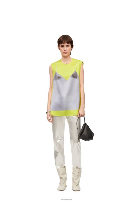 Loewe горна част от технически сатен F84B8853 Жени жълто/сиво