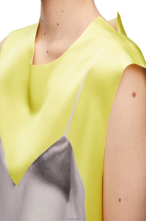 Loewe горна част от технически сатен F84B8853 Жени жълто/сиво