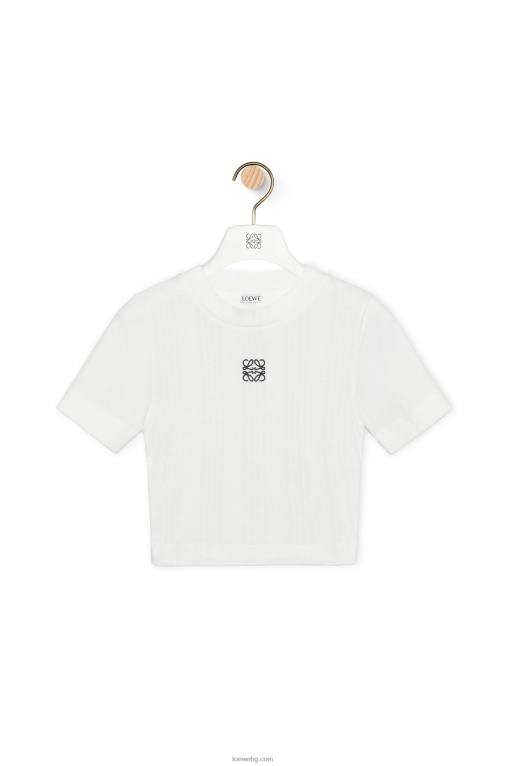 Loewe съкратено горнище от памук F84B8897 Жени бяло
