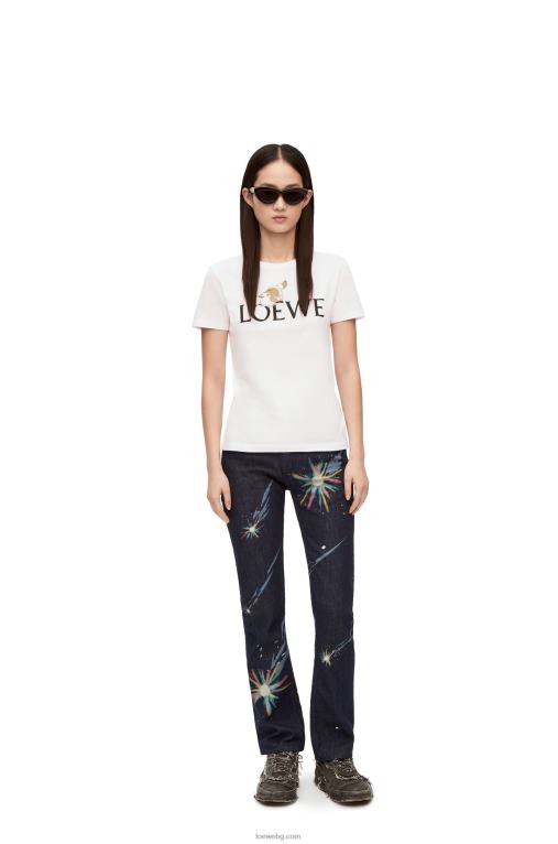 Loewe памучна тениска heen F84B8833 Жени бяло
