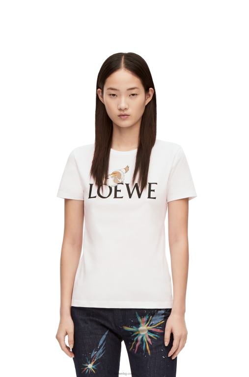 Loewe памучна тениска heen F84B8833 Жени бяло