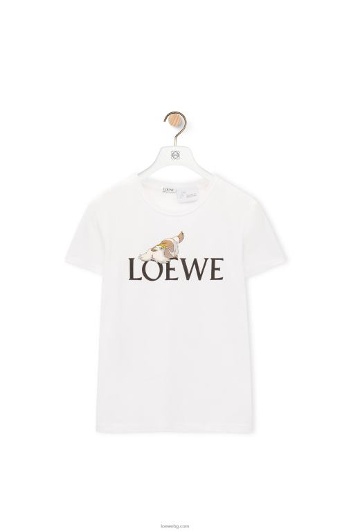 Loewe памучна тениска heen F84B8833 Жени бяло