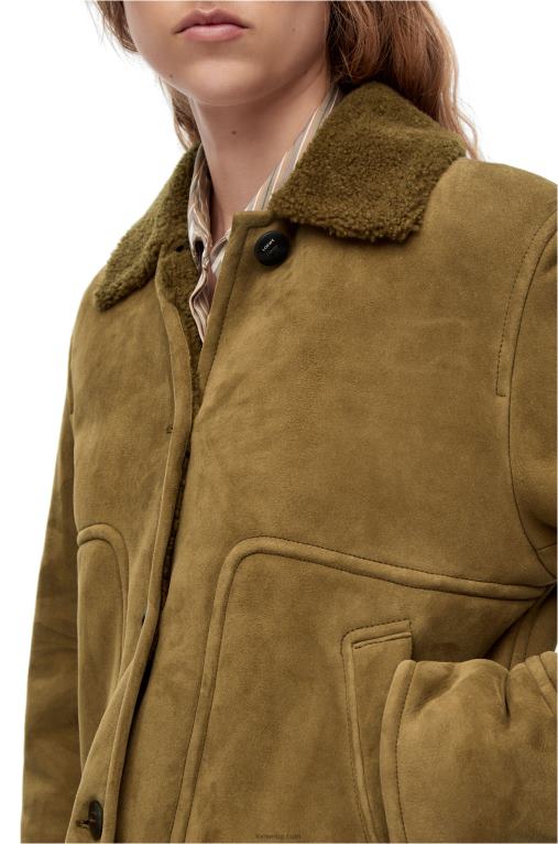 Loewe късо яке от овчарки F84B81125 Жени каки зелено