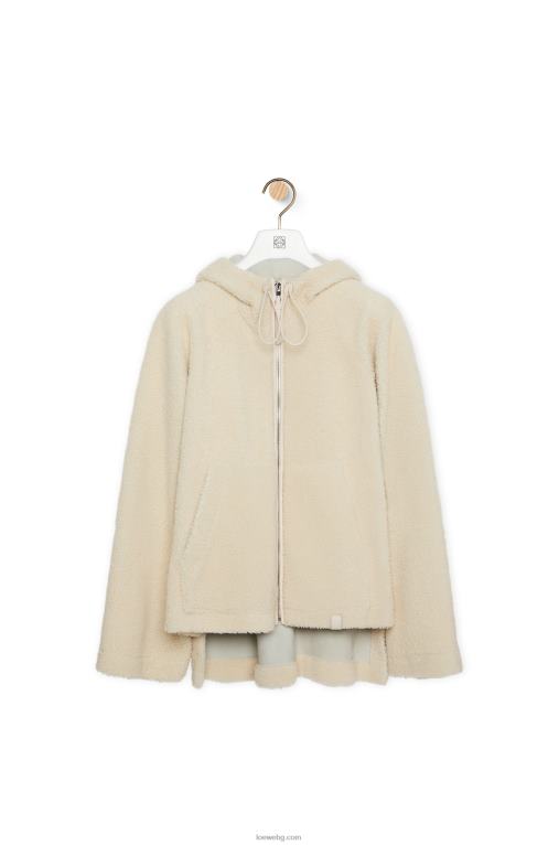 Loewe яке с качулка от стригана F84B81127 Жени слонова кост