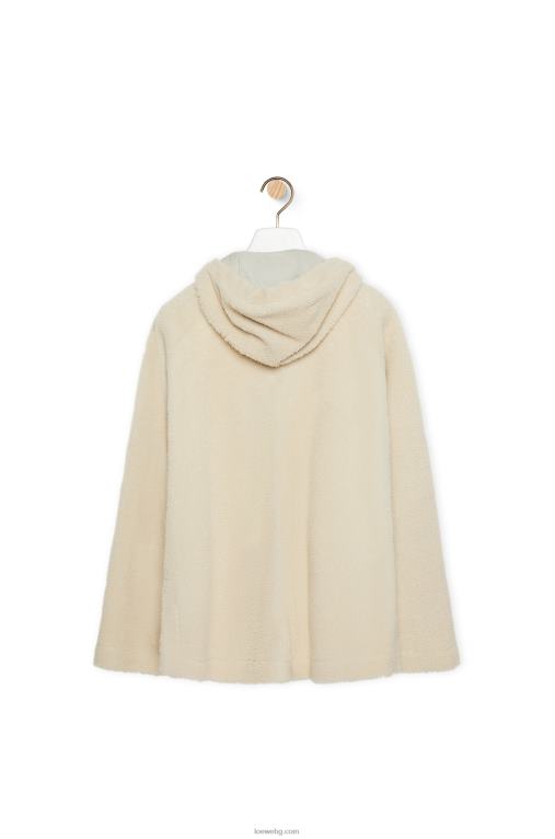 Loewe яке с качулка от стригана F84B81127 Жени слонова кост