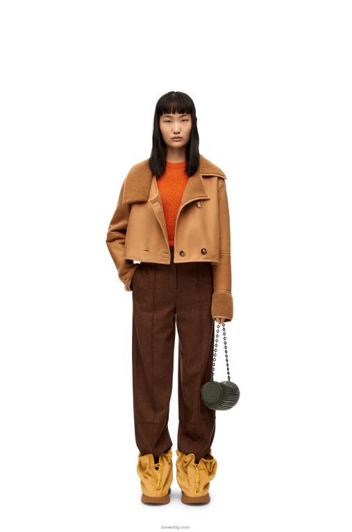 Loewe деконструирано яке от стригана F84B81130 Жени пустинно/бордо
