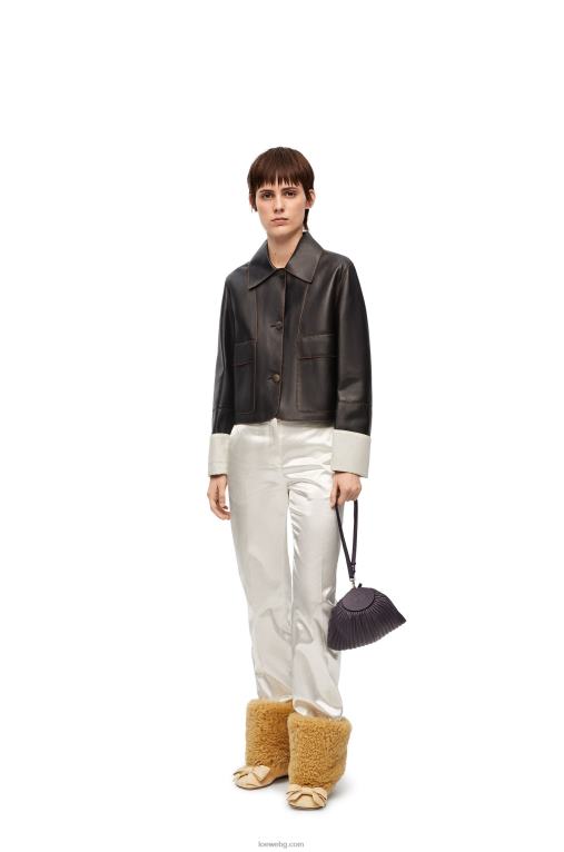 Loewe яке от агнешка кожа напа F84B81134 Жени черен