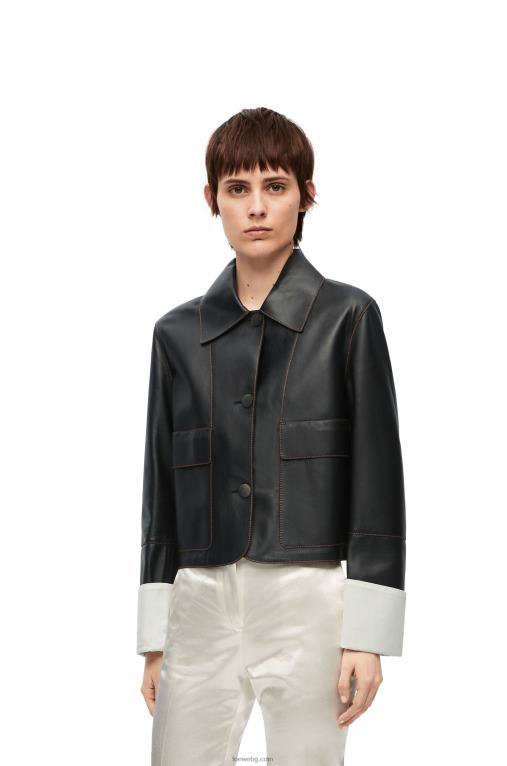 Loewe яке от агнешка кожа напа F84B81134 Жени черен